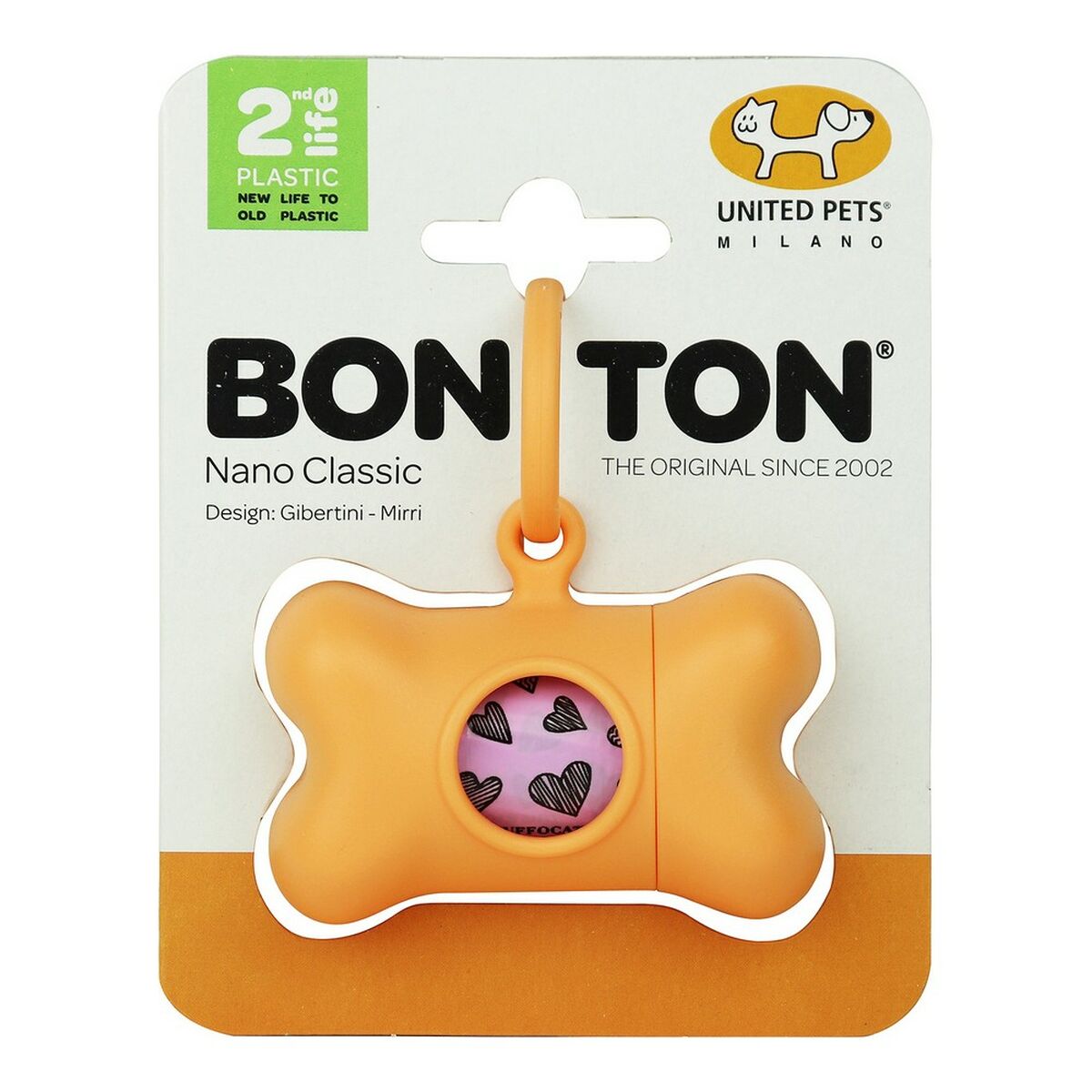 Kæledyr posebeholder United Pets Bon Ton Nano Classic Hund Orange Genbrugt Plast (6 x 3 x 4 cm)